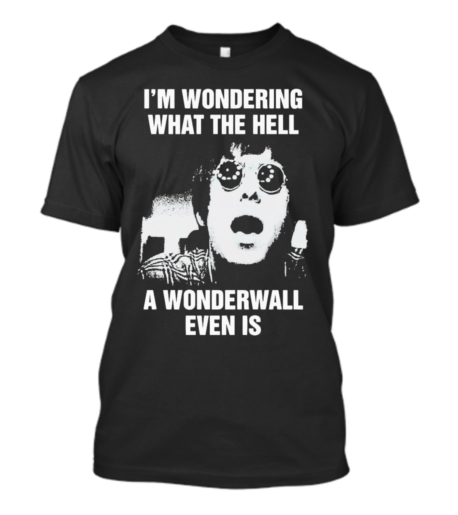 I’m Wondering What The Hell A Wonderwall Even Is Music Nostalgia Retro Sunglasses T-Shirt