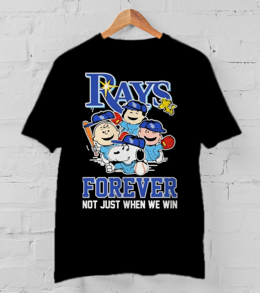 Tampa Bay Rays Peanuts Characters Baseball Forever Not Just When We Win T-Shirt