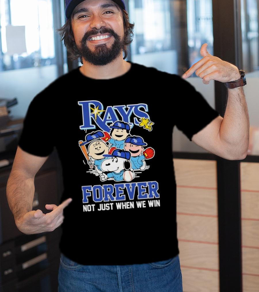 Tampa Bay Rays Peanuts Characters Baseball Forever Not Just When We Win T-Shirt