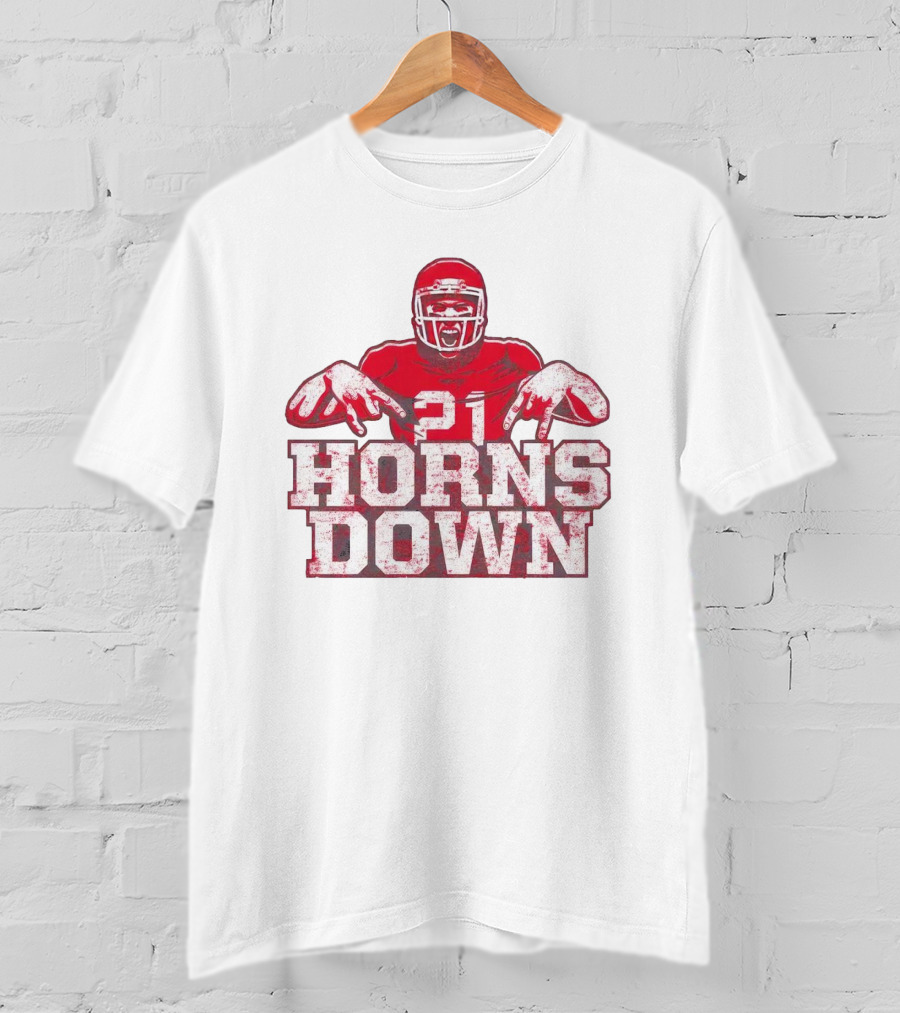 21 Horns Down Arkansas Razorbacks Football T-Shirt