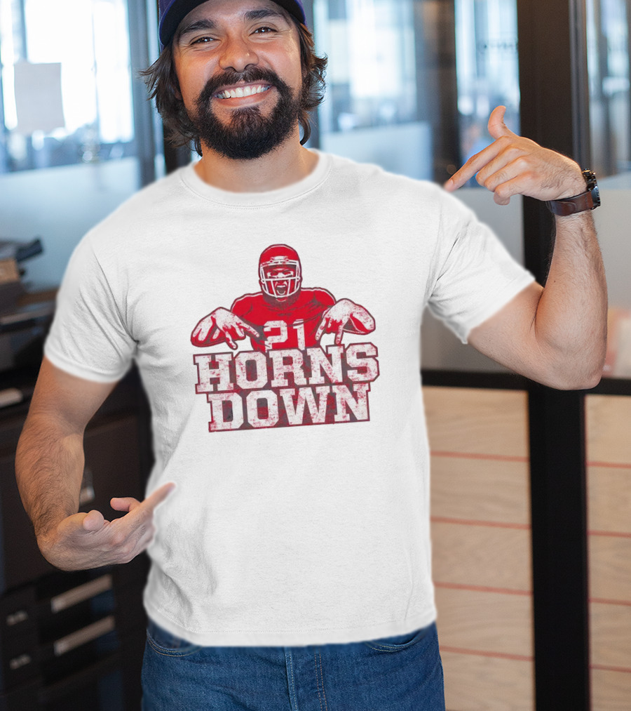 21 Horns Down Arkansas Razorbacks Football T-Shirt