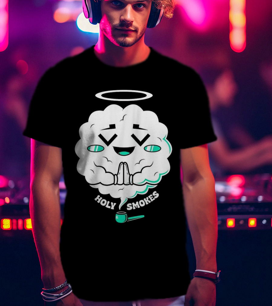 Holy Smokes Cloud With Halo And Pipe T-Shirt