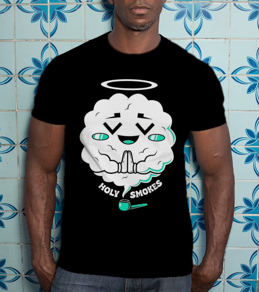 Holy Smokes Cloud With Halo And Pipe T-Shirt