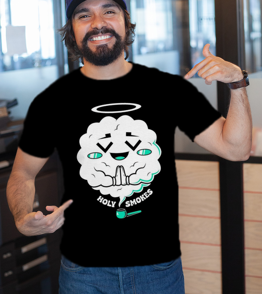 Holy Smokes Cloud With Halo And Pipe T-Shirt