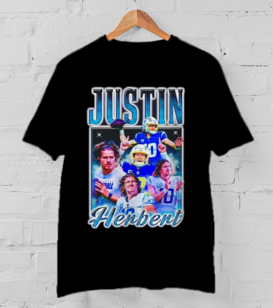 Justin Herbert Dynamic Football Moments Layered T-Shirt