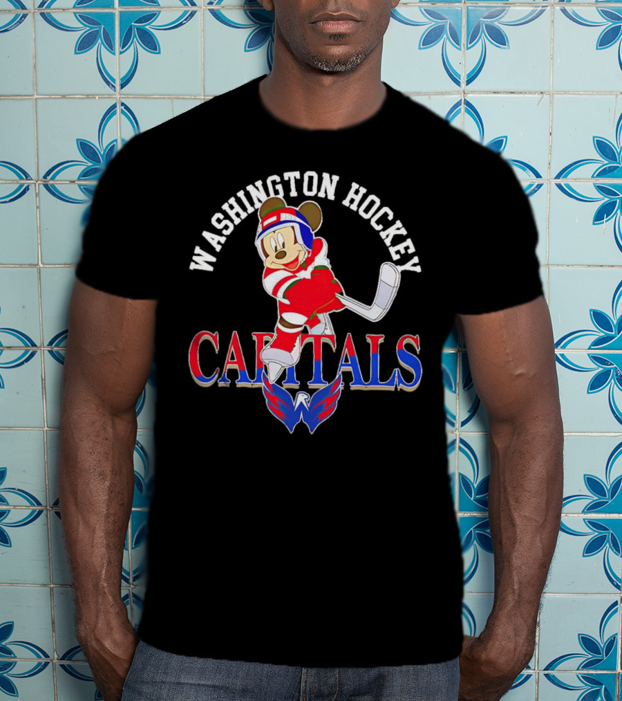 Washington Capitals Mickey Mouse Hockey Player T-Shirt