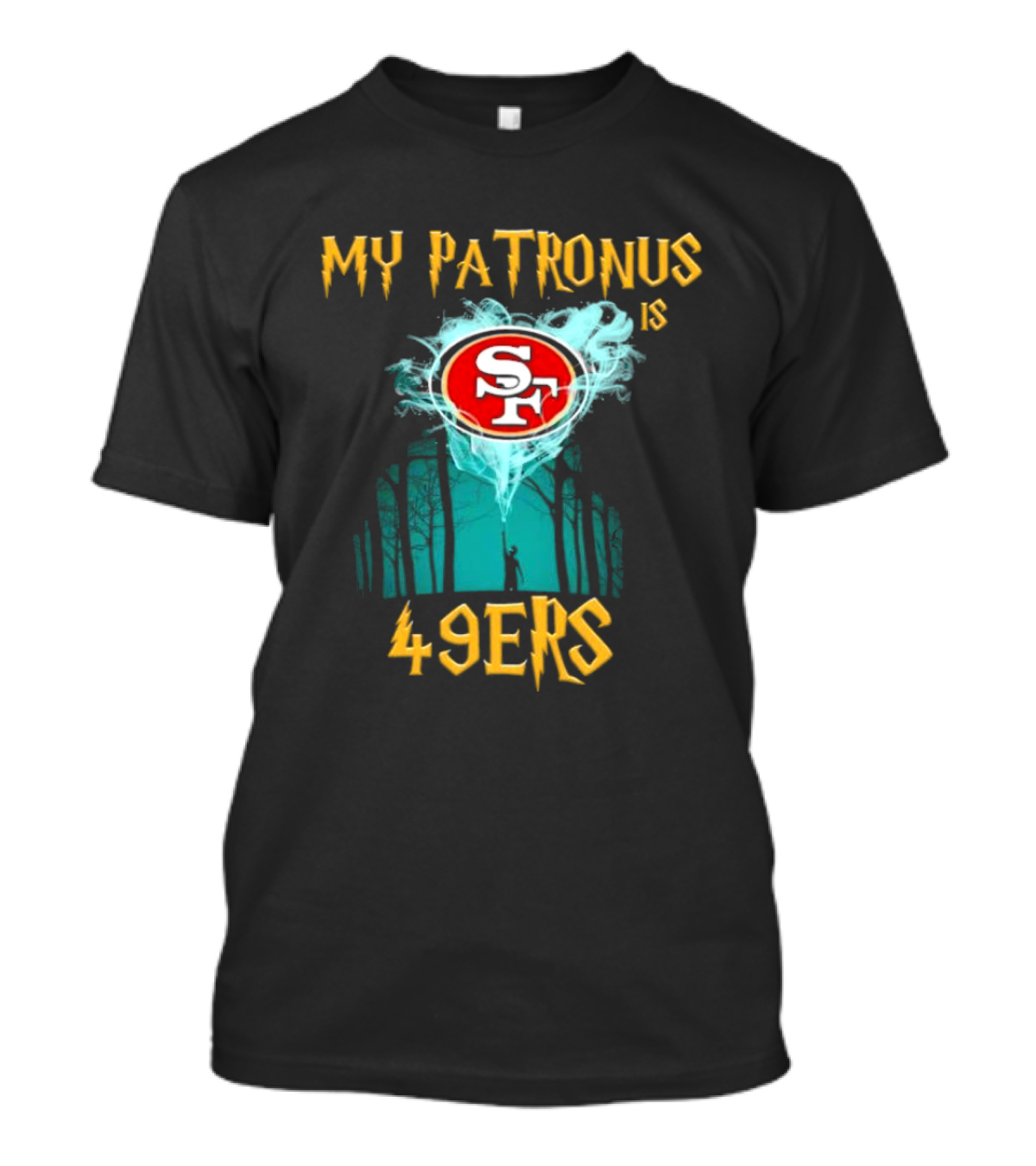 My Patronus Is San Francisco 49ers SF Logo With Forest Scene T-Shirt