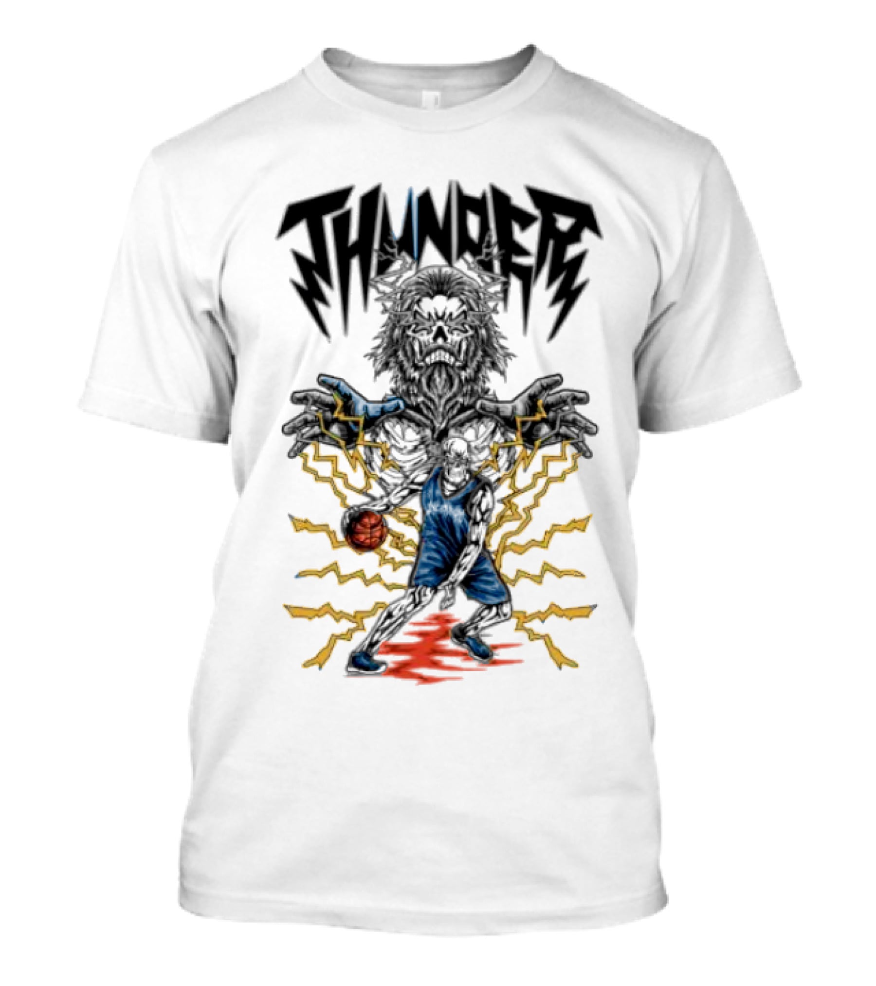 THUNDER Basketball Skeleton Power Burst T-Shirt