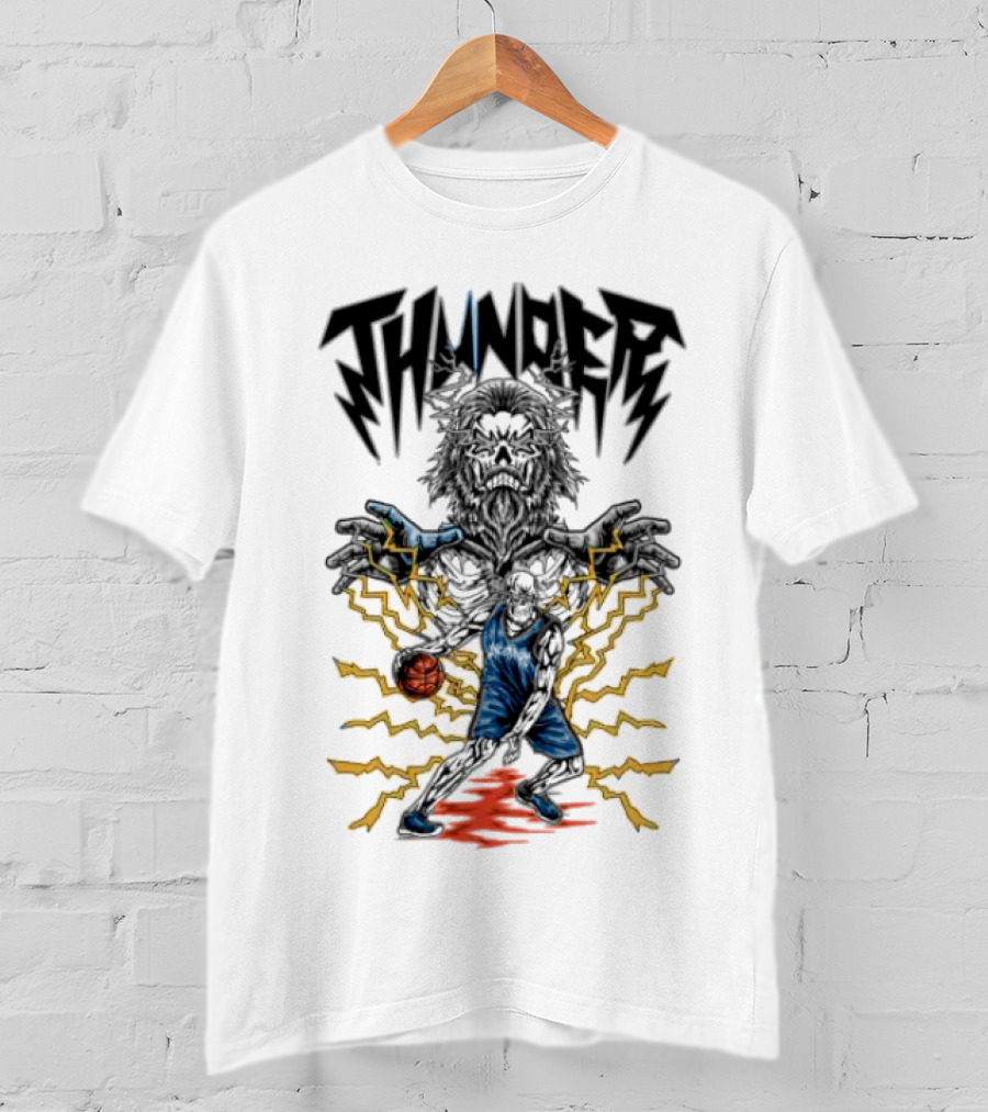 THUNDER Basketball Skeleton Power Burst T-Shirt