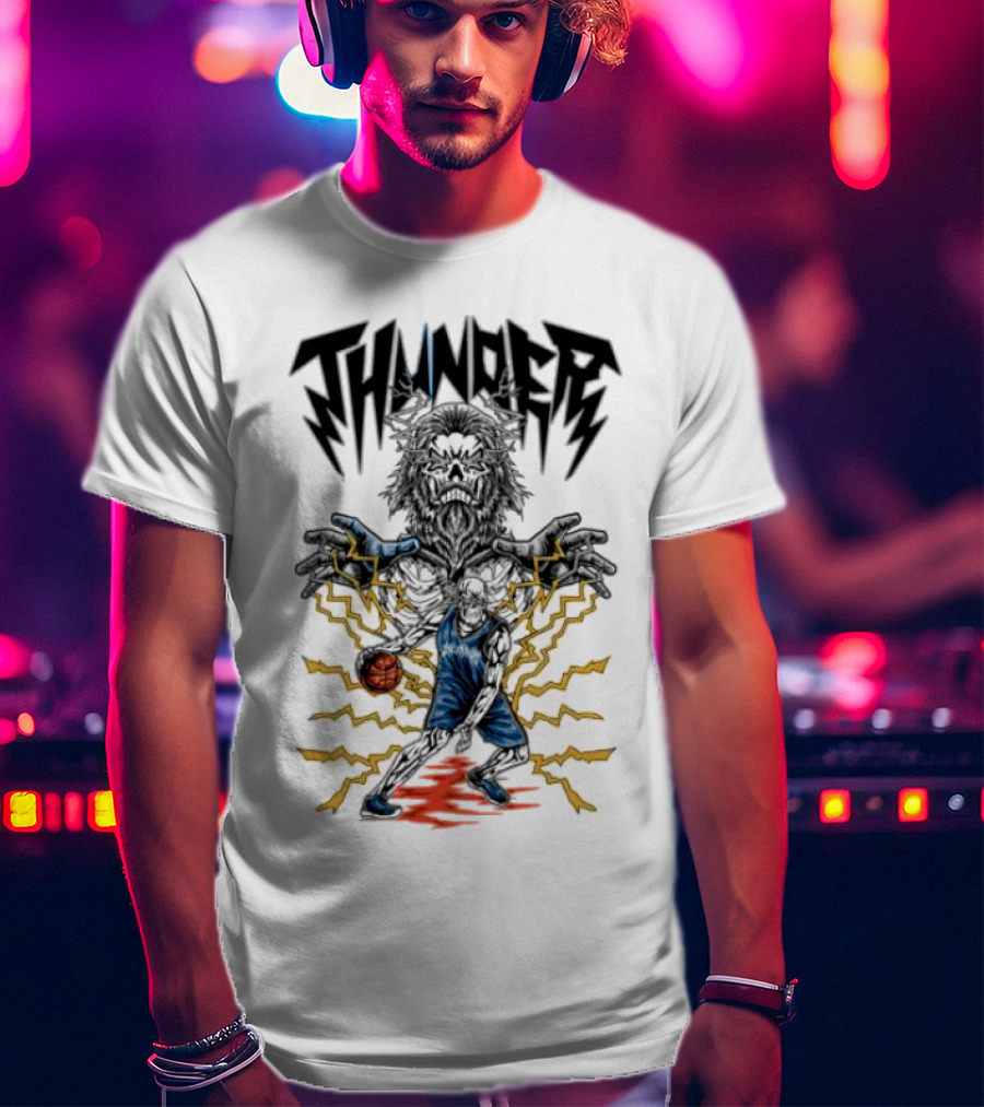 THUNDER Basketball Skeleton Power Burst T-Shirt