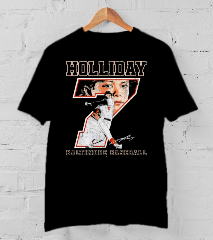 Holliday Number 7 Baltimore Baseball Signature T-Shirt