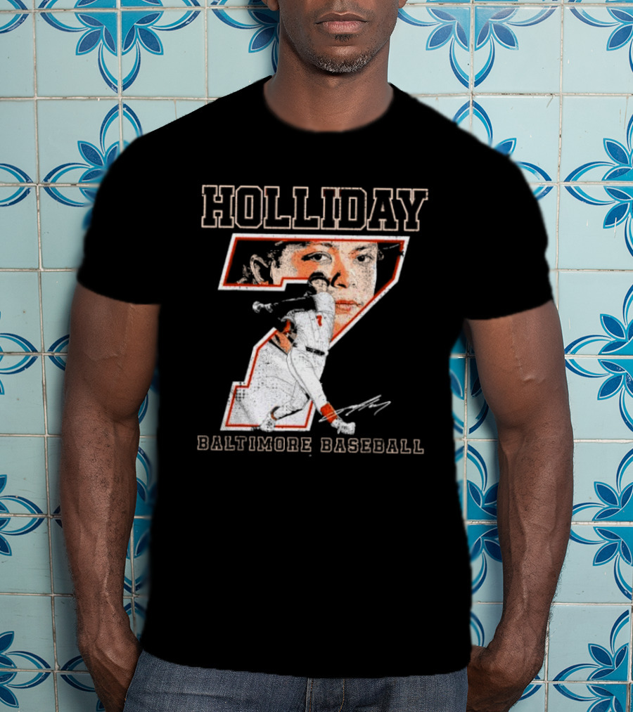 Holliday Number 7 Baltimore Baseball Signature T-Shirt