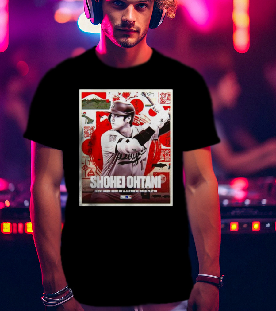 Shohei Ohtani Los Angeles Baseball Icon Most Home Runs By A Japanese Born Player Japan T-Shirt