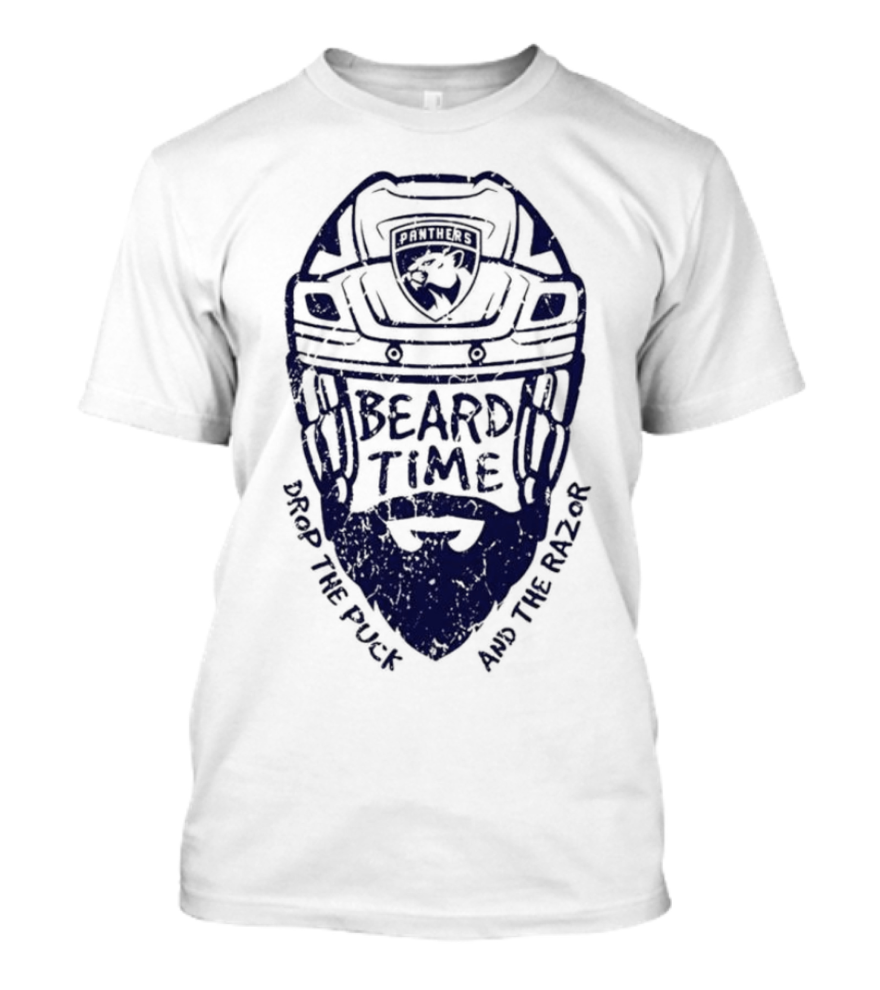 Florida Panthers Beard Time Drop The Puck And The Razor Hockey T-Shirt