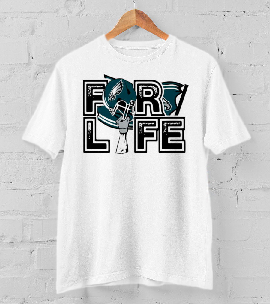 Philadelphia Eagles Helmet Wings For Life NFL T-Shirt