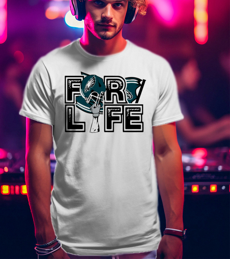 Philadelphia Eagles Helmet Wings For Life NFL T-Shirt