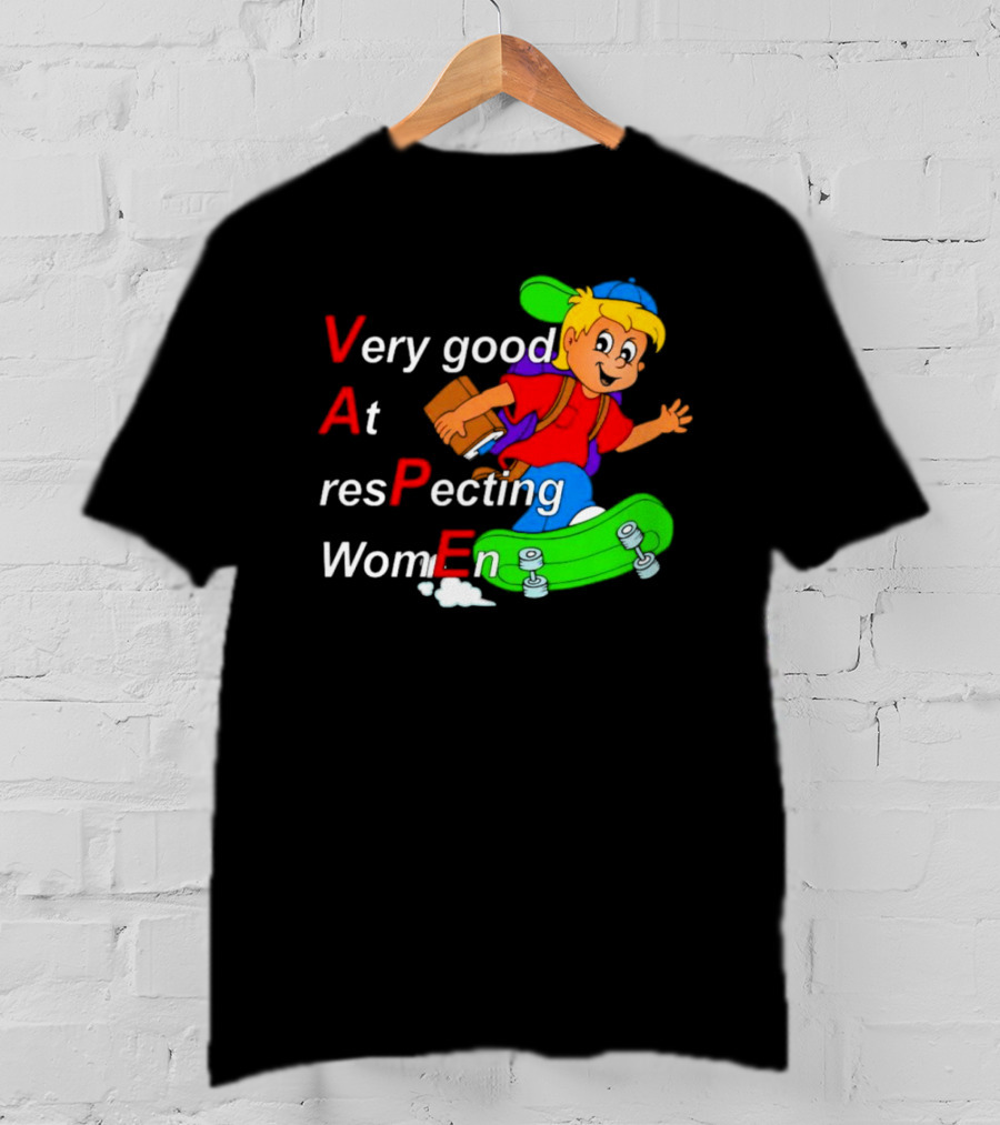 VAPE Very Good At Respecting Women Skateboarding Boy T-Shirt