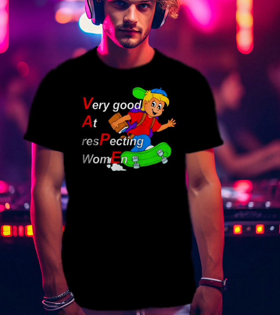 VAPE Very Good At Respecting Women Skateboarding Boy T-Shirt