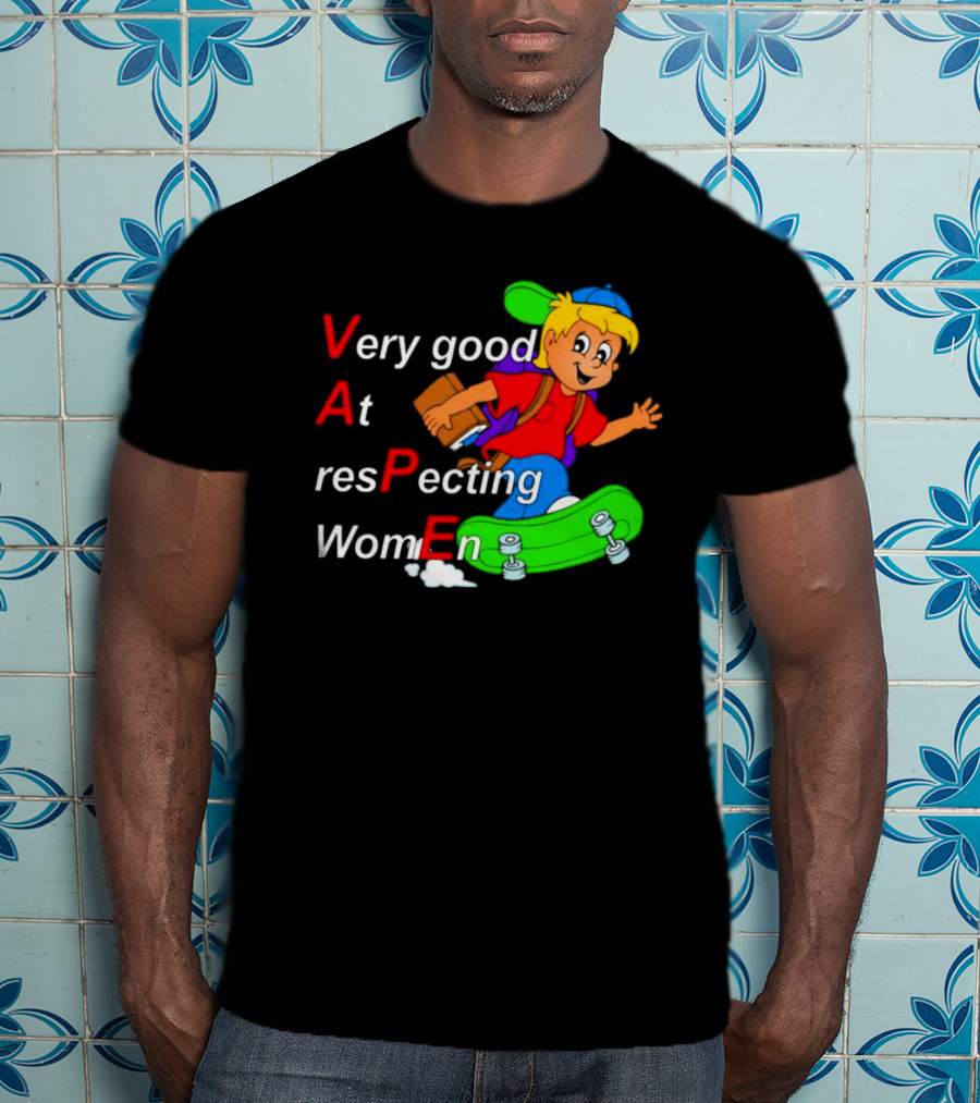 VAPE Very Good At Respecting Women Skateboarding Boy T-Shirt