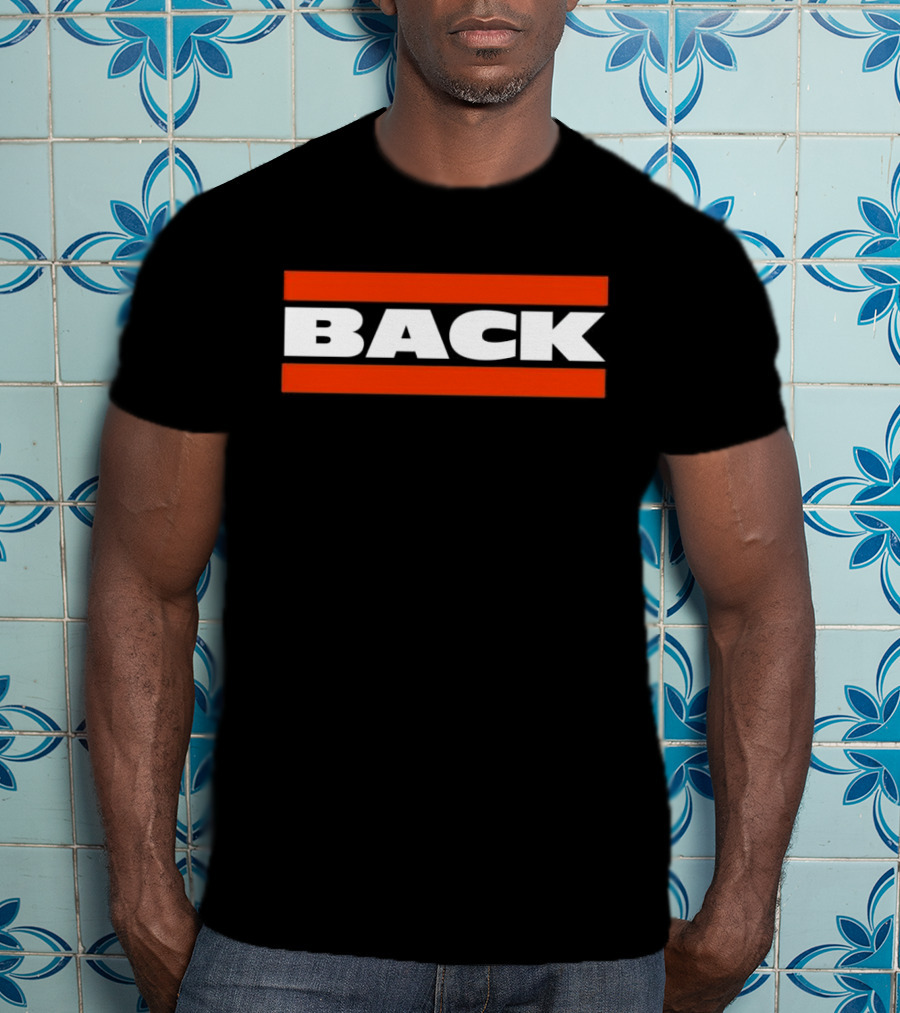 Chicago Bears Back Bold Text With Orange Stripes T-Shirt