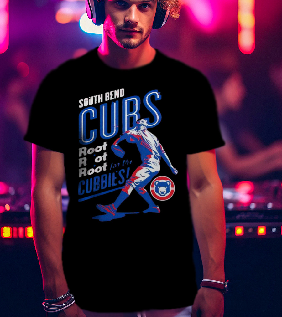 South Bend Cubs Root Root Root For The Cubbies Baseball Pitcher T-Shirt