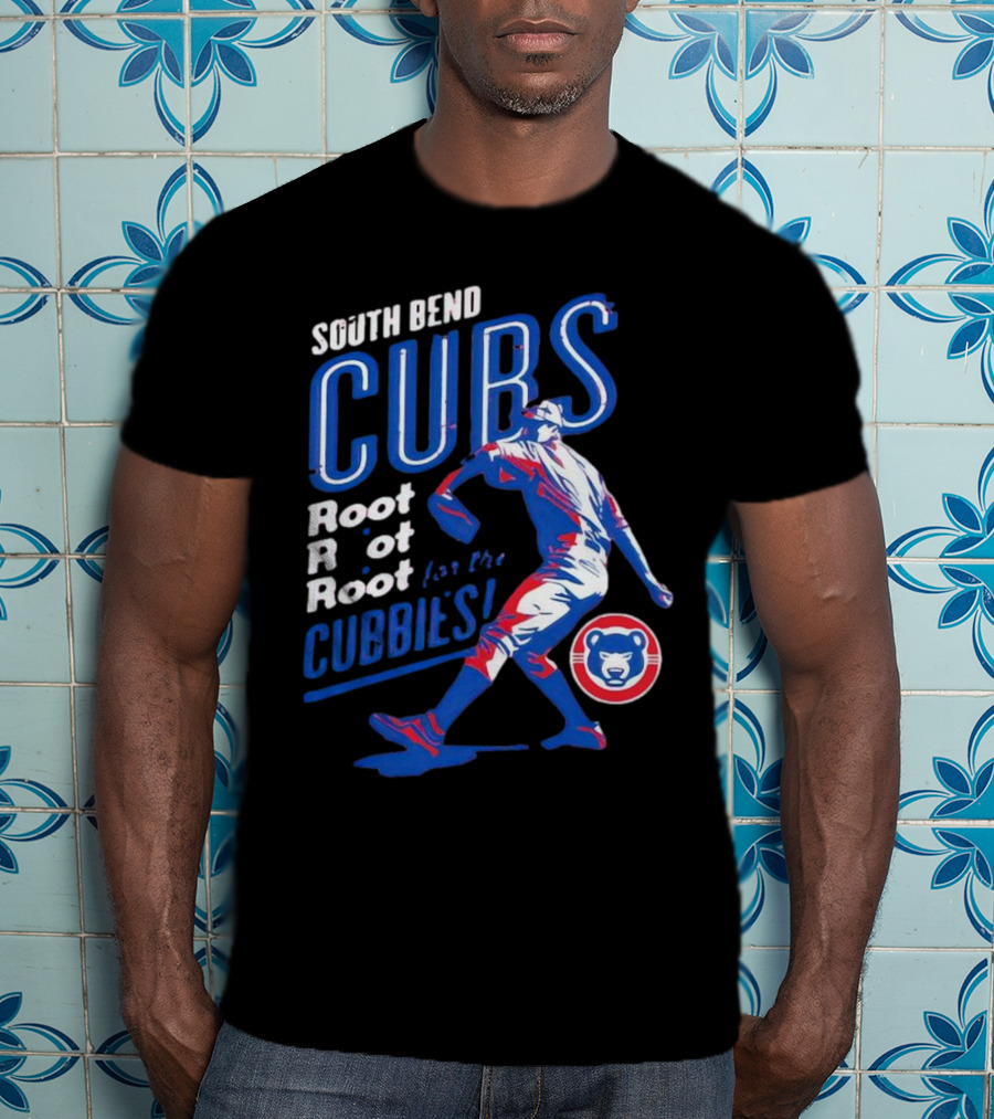 South Bend Cubs Root Root Root For The Cubbies Baseball Pitcher T-Shirt
