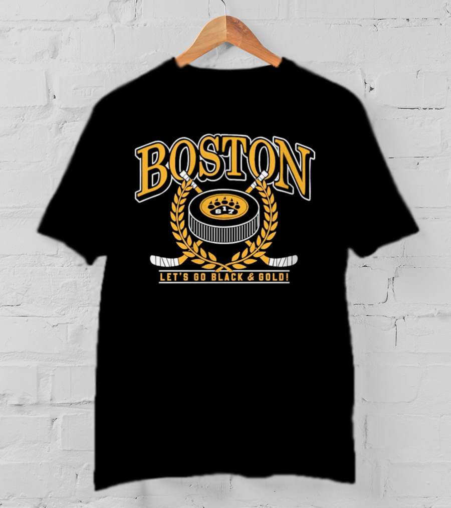 Boston Bruins 617 Let's Go Black And Gold NHL T-Shirt