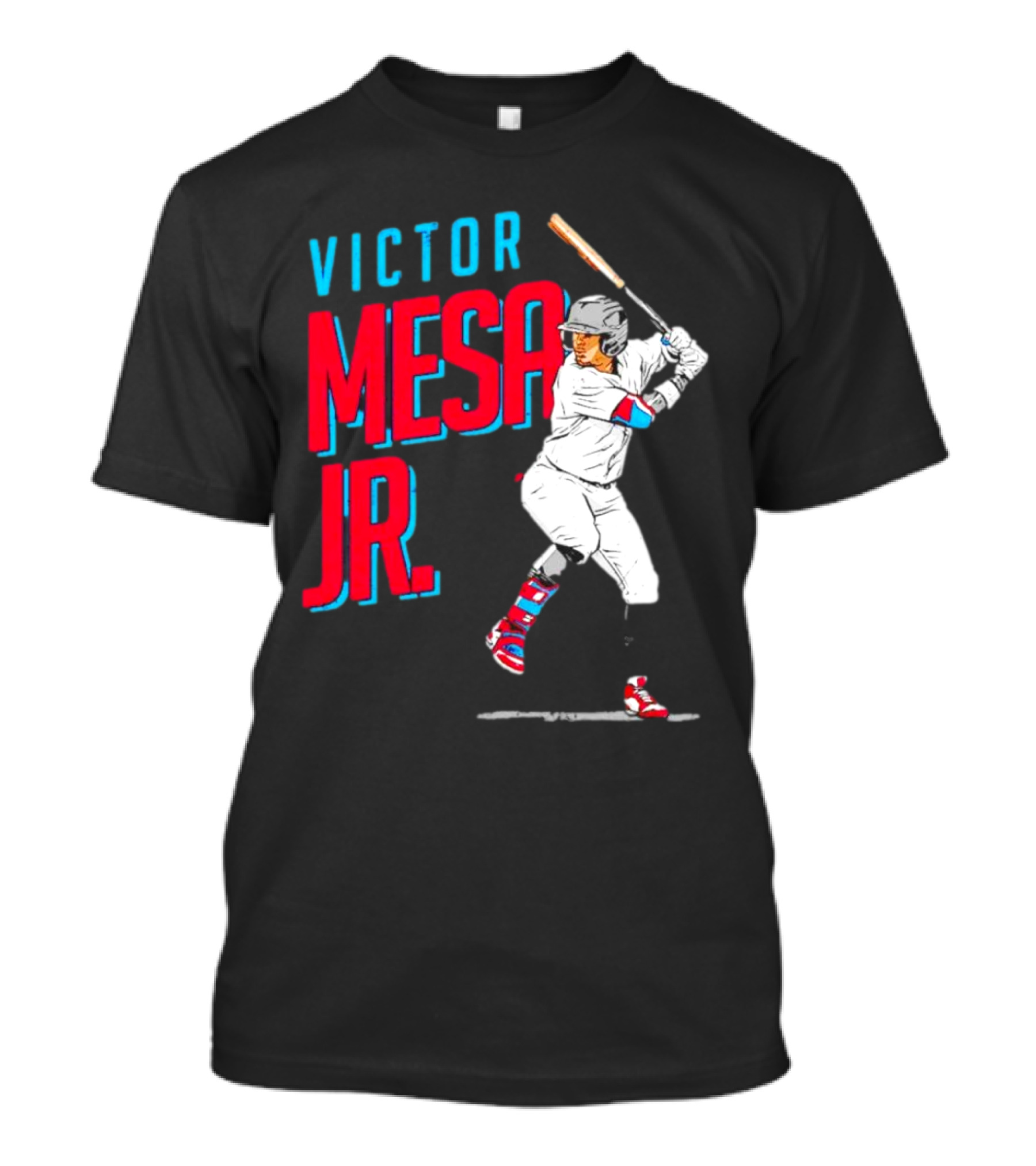 Victor Mesa Jr. Baseball Player With Bat And Colorful Socks T-Shirt