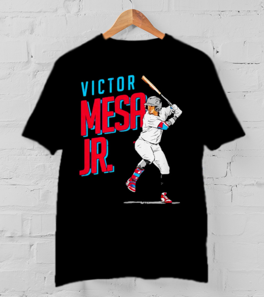 Victor Mesa Jr. Baseball Player With Bat And Colorful Socks T-Shirt