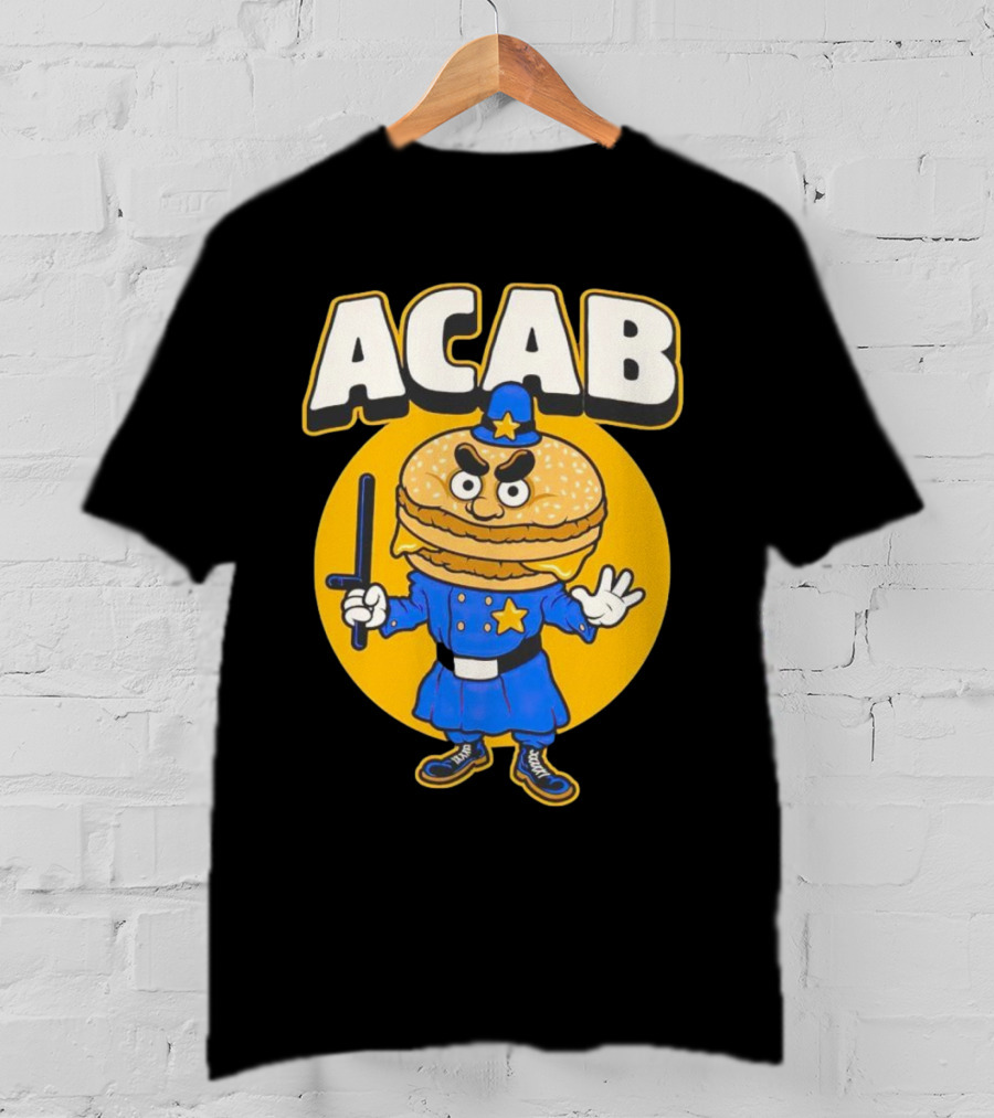 ACABurger Police Officer Burger Cartoon Character Iconic T-Shirt