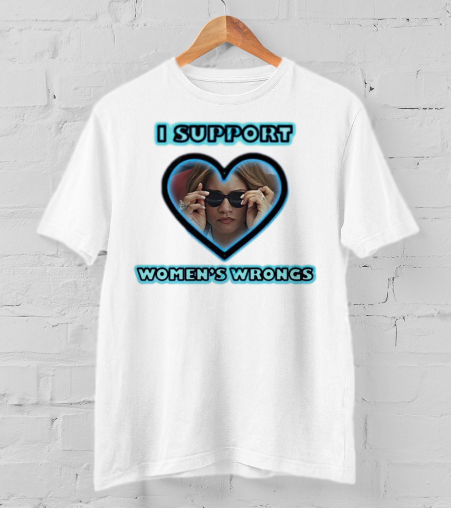 I Support Women’s Wrongs Heart Sunglasses T-Shirt