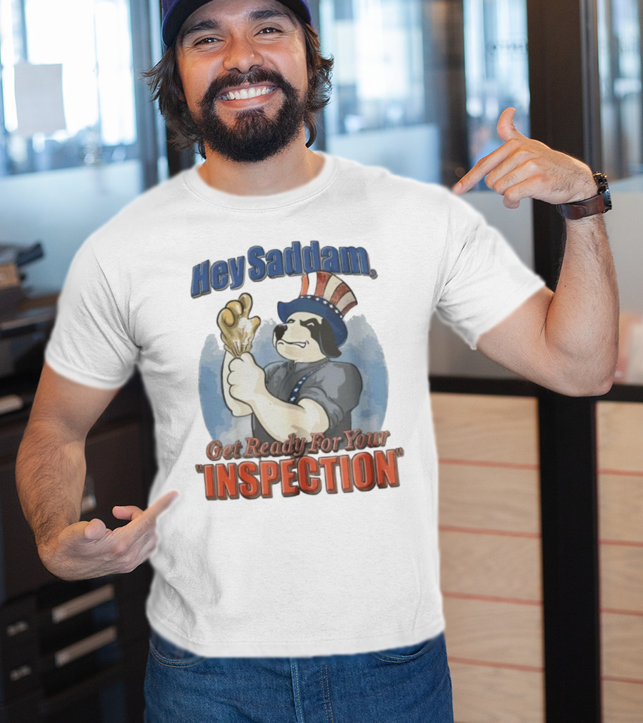 Hey Saddam Get Ready For Your Inspection Uncle Sam Dog Boxer Glove T-Shirt