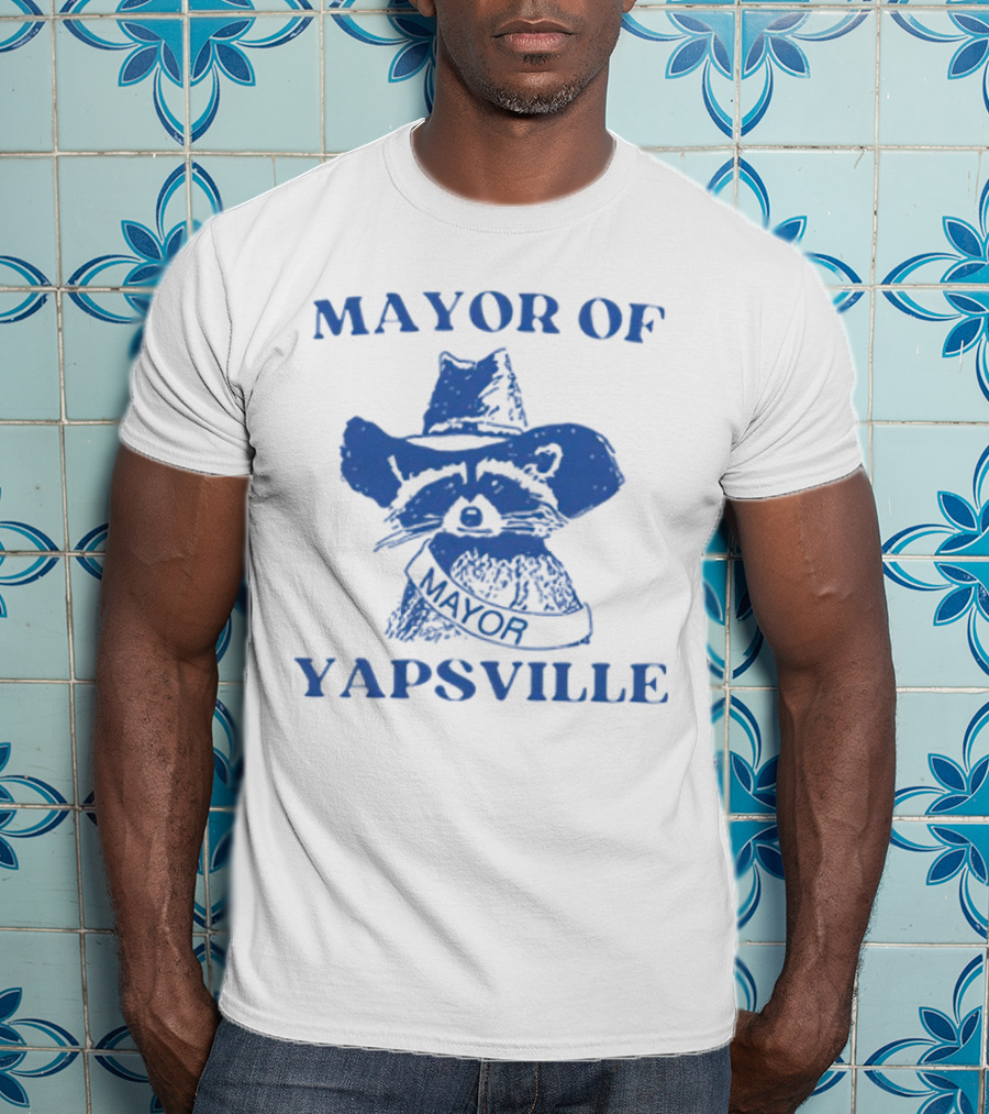 MAYOR OF YAPSVILLE RACCOON WITH HAT AND SASH T-Shirt
