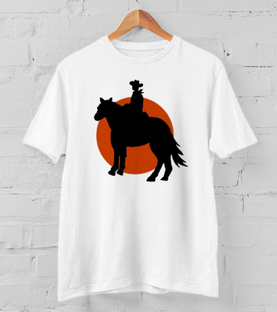 Alex Cowboy Bargain Silhouette Against Sunset T-Shirt