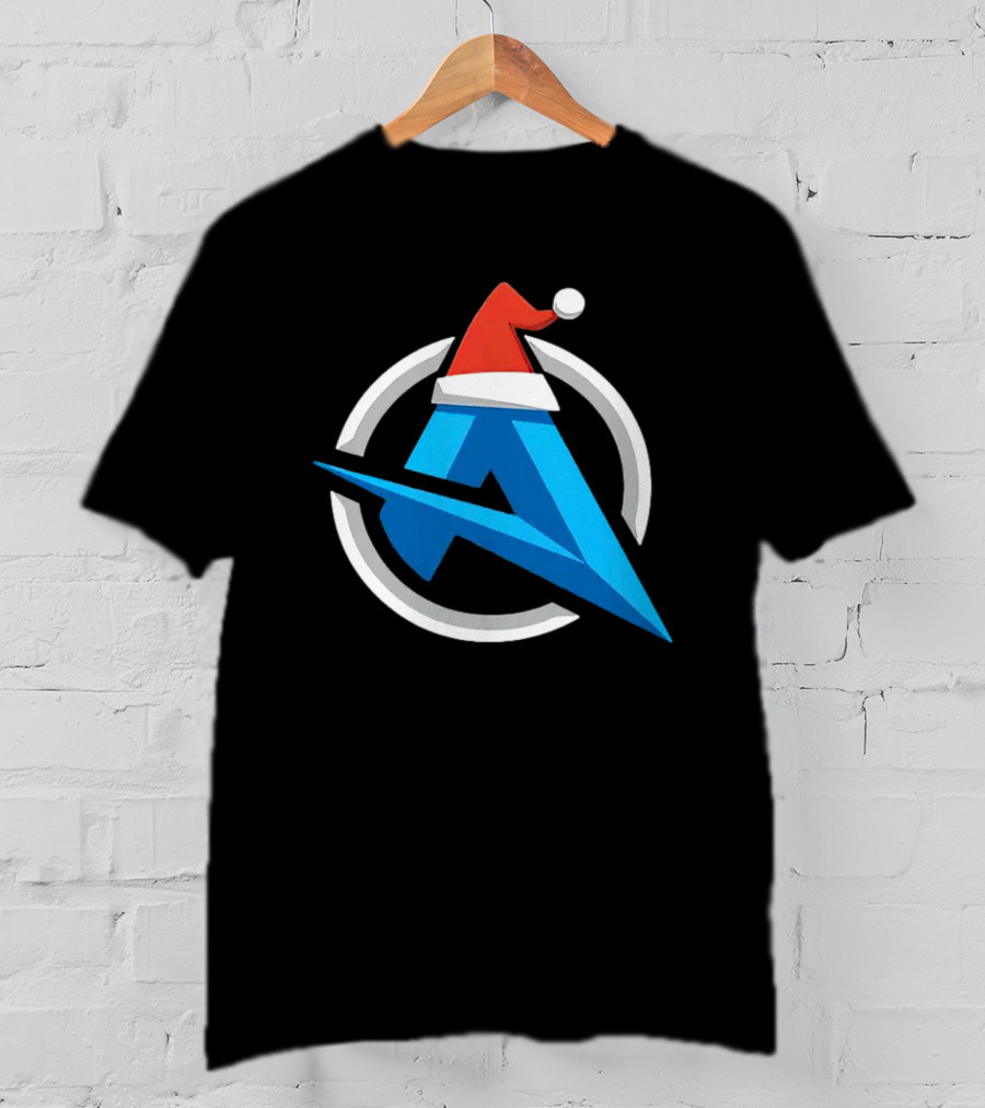 Alia Christmas Holiday Logo Santa Hat Blue A Icon Holiday T-Shirt