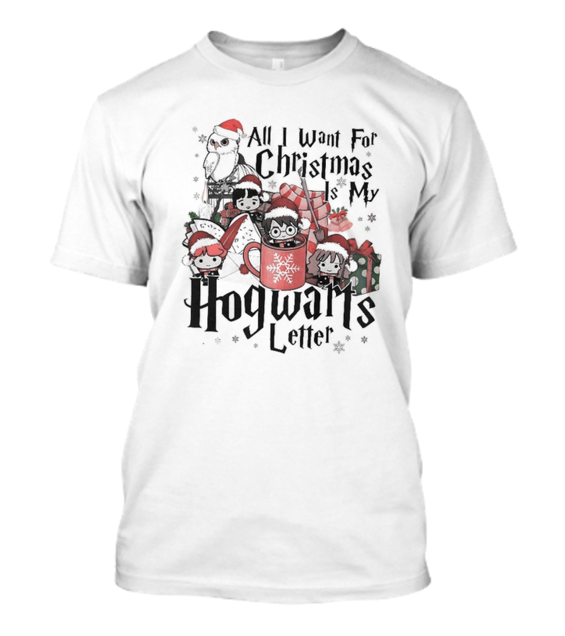 All I Want For Christmas Is My Hogwarts Letter Holiday Characters And Magical Creatures T-Shirt