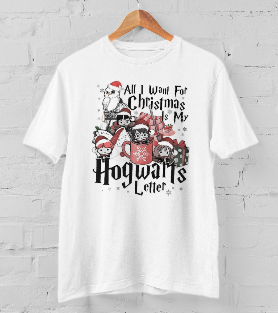 All I Want For Christmas Is My Hogwarts Letter Holiday Characters And Magical Creatures T-Shirt