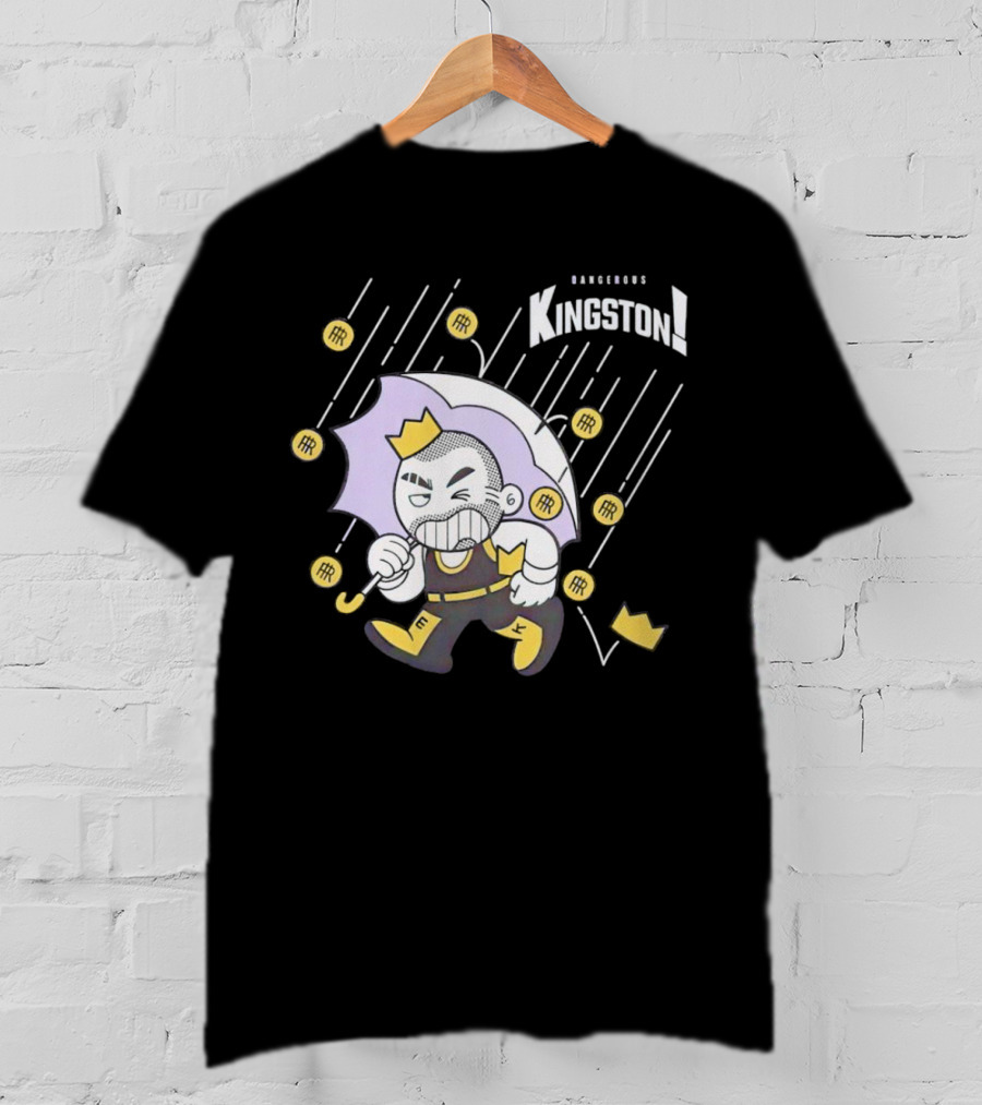 Dangerous Kingston Graphic With Umbrella And Crown Motif T-Shirt