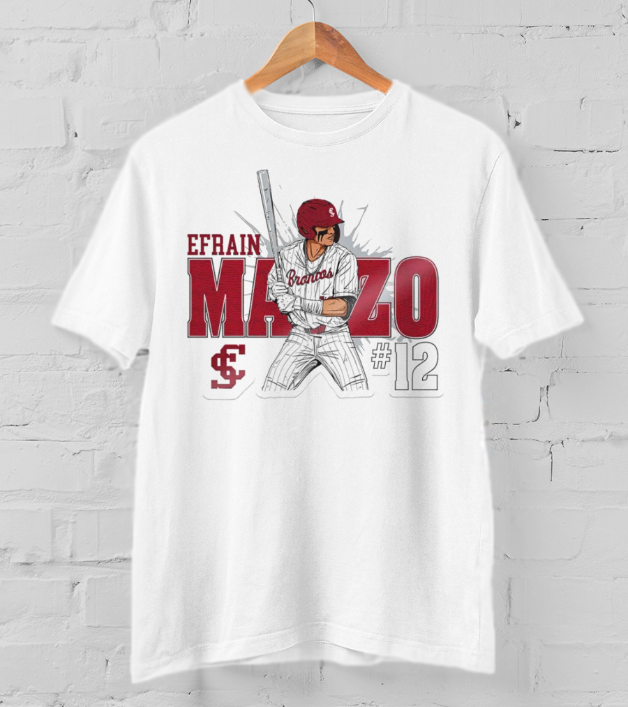 Efrain Manzo SCU Broncos Baseball #12 T-Shirt