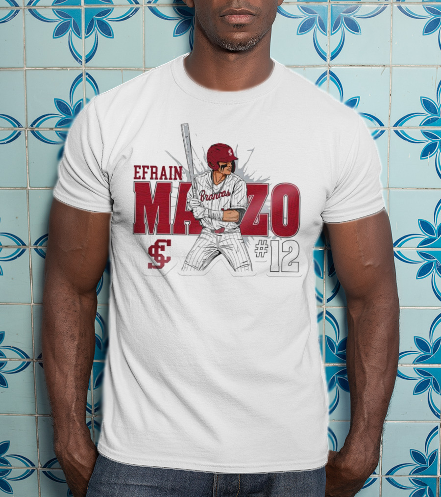 Efrain Manzo SCU Broncos Baseball #12 T-Shirt