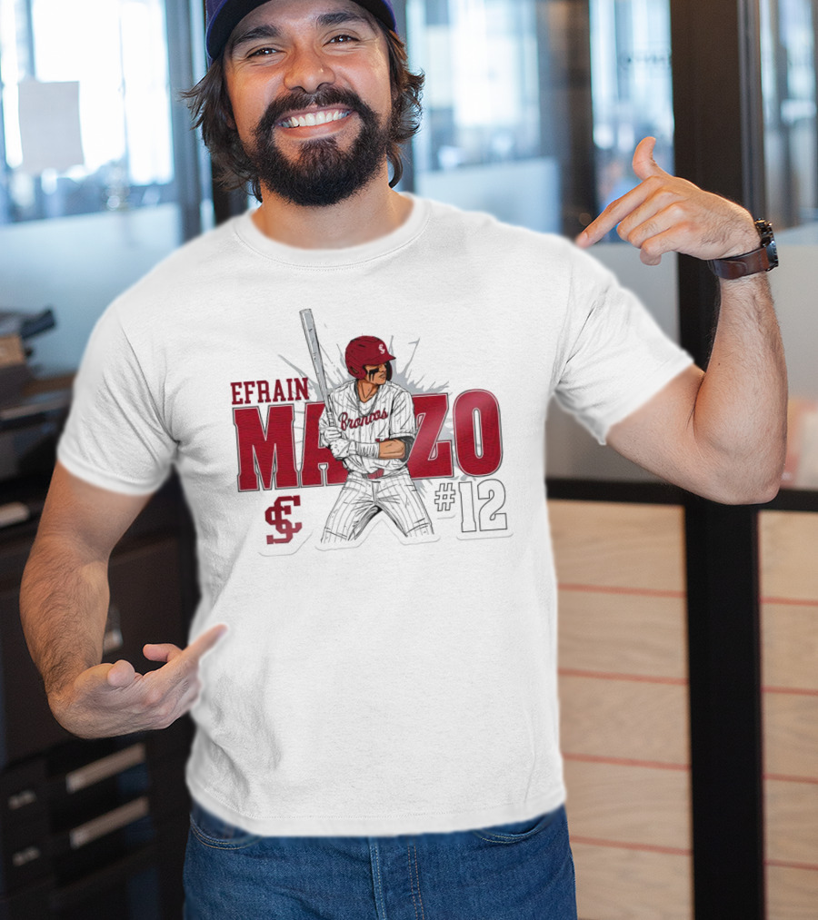 Efrain Manzo SCU Broncos Baseball #12 T-Shirt