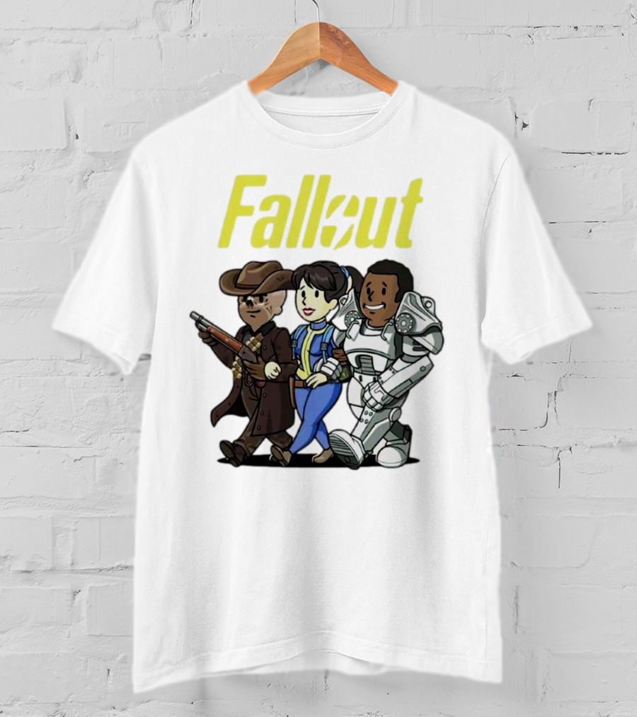 Fallout Cartoon Trio Vault Dweller Adventurers T-Shirt