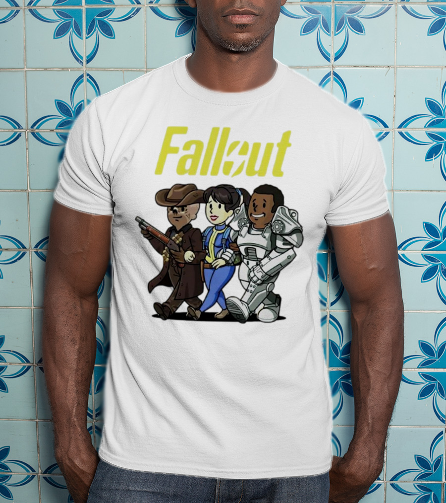 Fallout Cartoon Trio Vault Dweller Adventurers T-Shirt