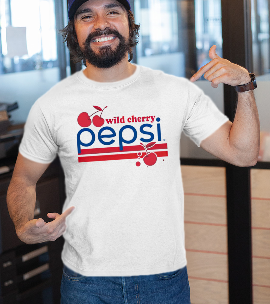 Pepsi Wild Cherry Retro Logo With Cherries T-Shirt
