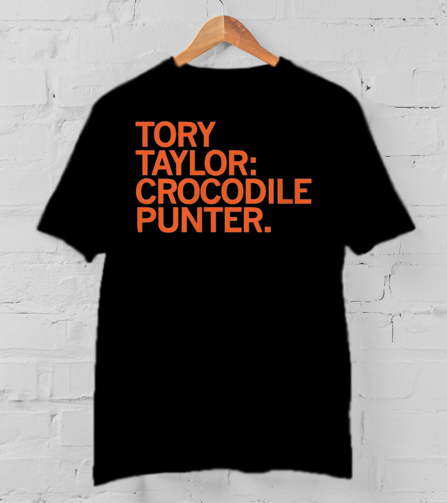 Tory Taylor Crocodile Punter Football Sports Fan Black T-Shirt