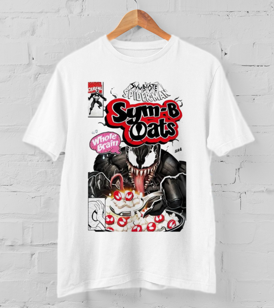 Venom Symbiote Spider-Man Sym-B Oats Whole Brain Breakfast Cereal T-Shirt