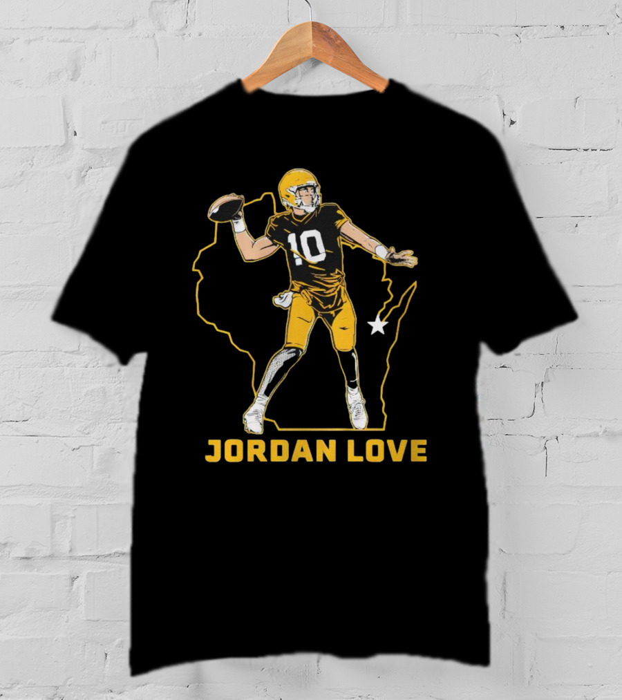 Jordan Love Wisconsin Star Quarterback Green Bay Packers T-Shirt