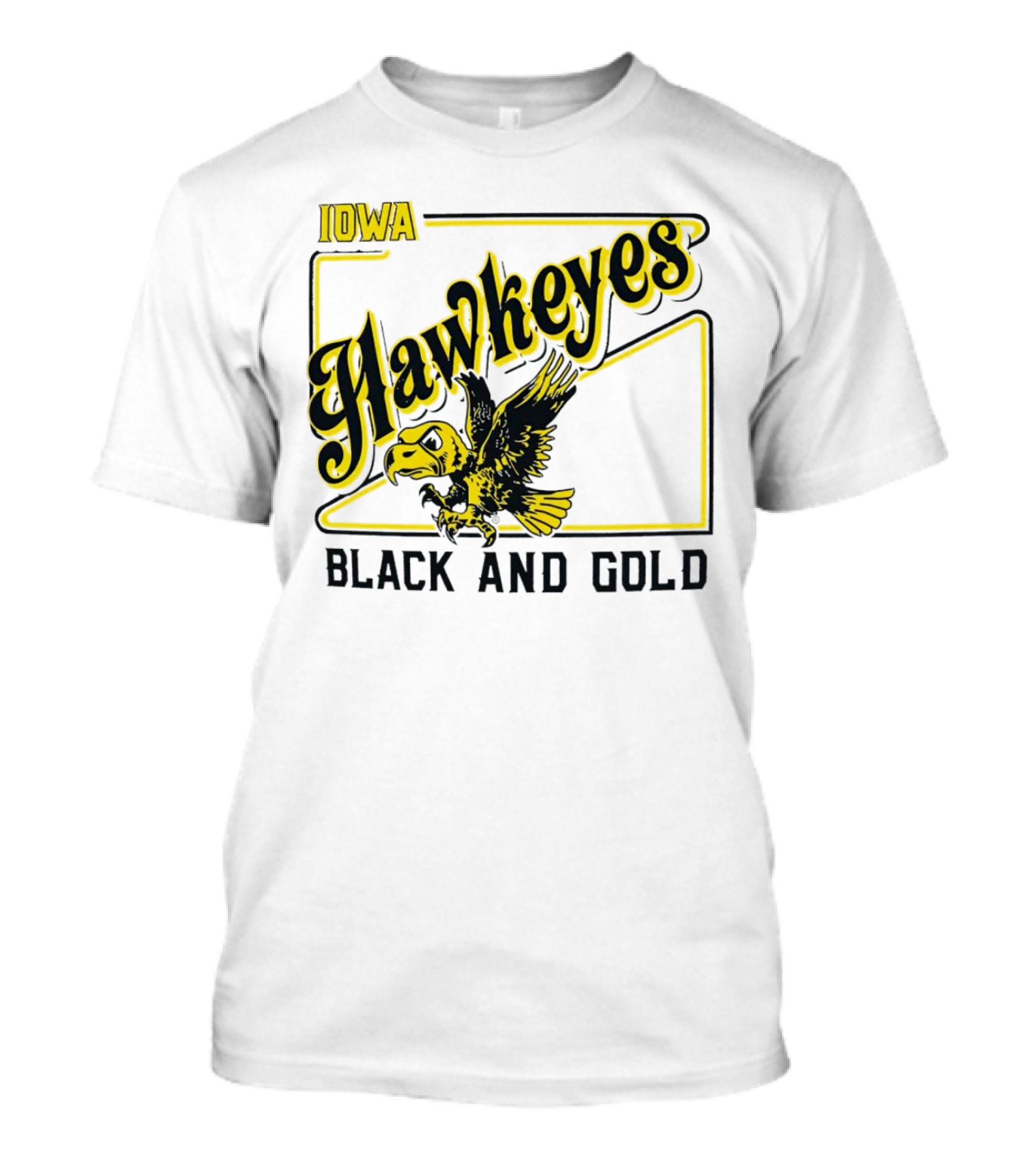 Iowa Hawkeyes Black And Gold Hawk T-Shirt