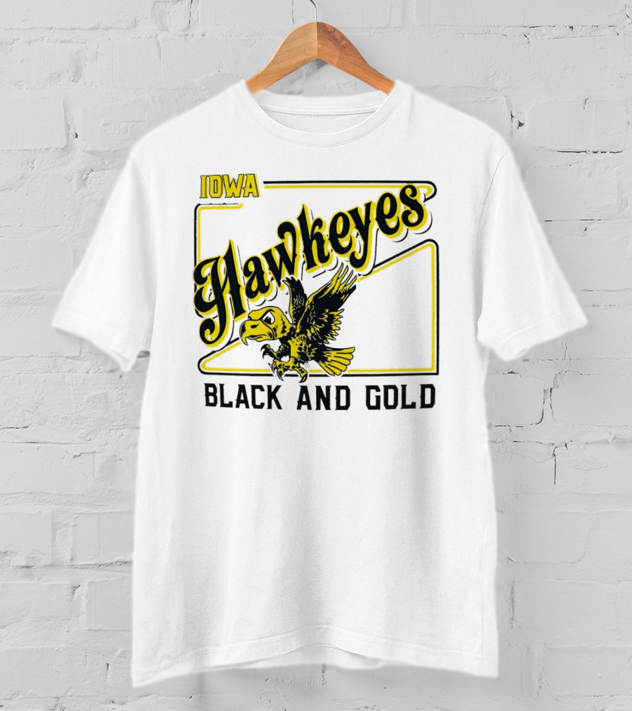 Iowa Hawkeyes Black And Gold Hawk T-Shirt