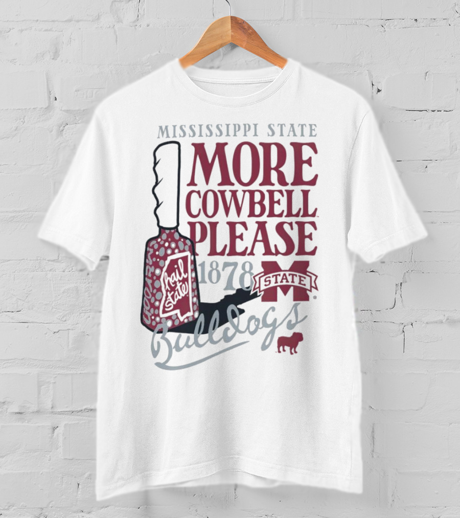 Mississippi State Bulldogs More Cowbell Please 1878 Vintage Cowbell T-Shirt